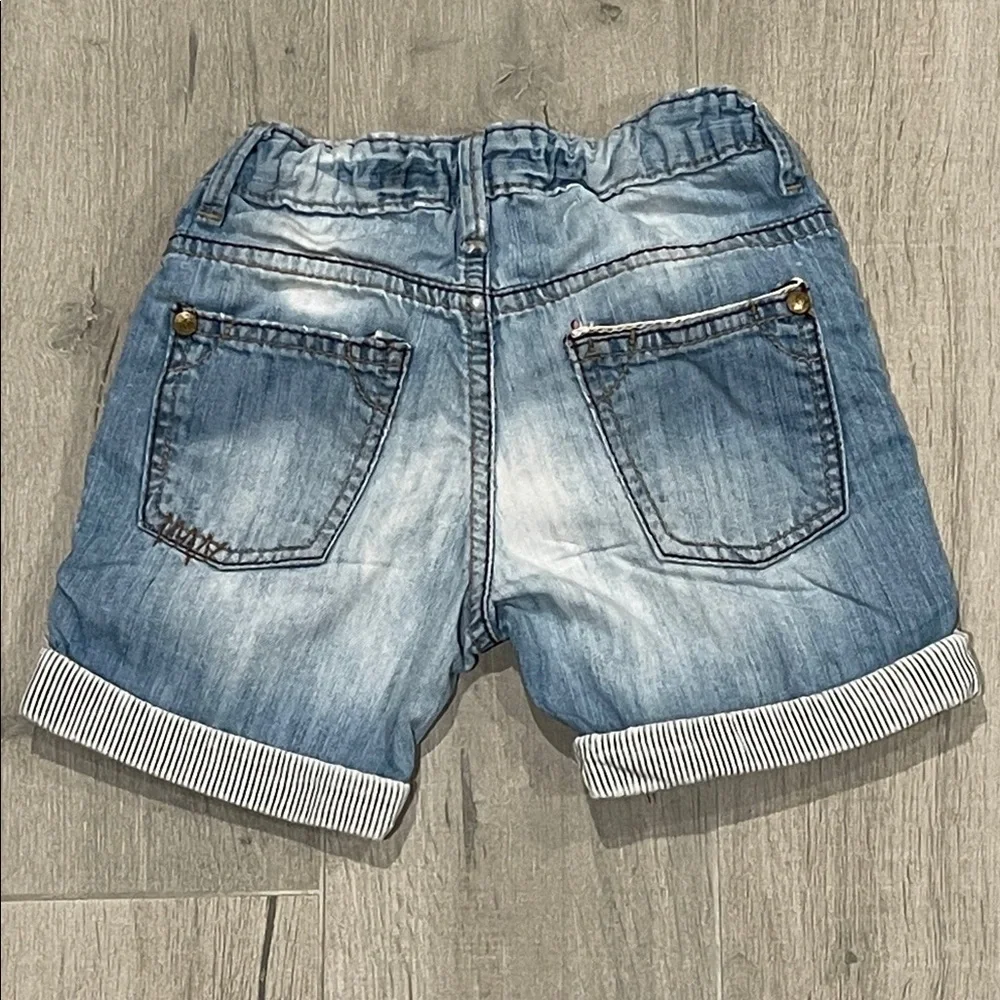 ZARA Baby Denim Shorts 18–24 Months Light Wash Rolled Hem Toddler